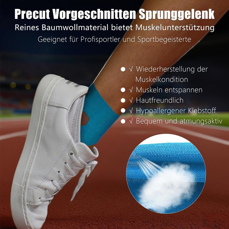 Pack of 30 Kinesiotapes for Ankle, Physio Tape for Ankle,