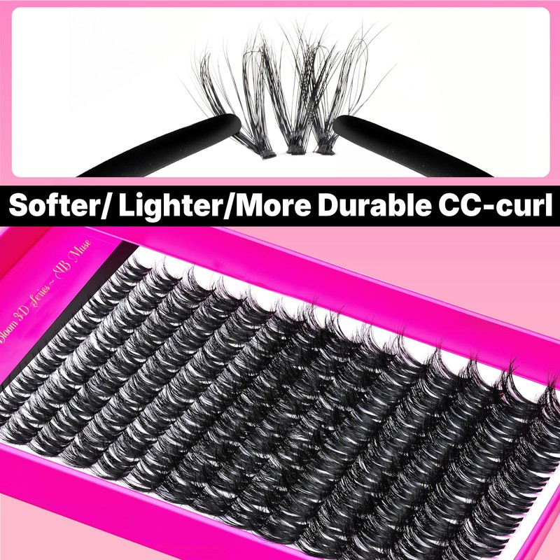 VEYESBEAUTY Eyelashes Cluster Lashes Kit 3D Individual Eyelashes False Eyelashes