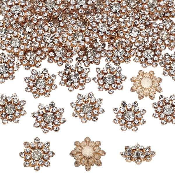 FINGERINSPIRE 40 PCS Rhinestone Buttons 16mm Crystal Rhinestone Buttons Without