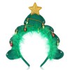 WLLHYF Christmas Tree Headband Green Creative Elves Headband with Bells