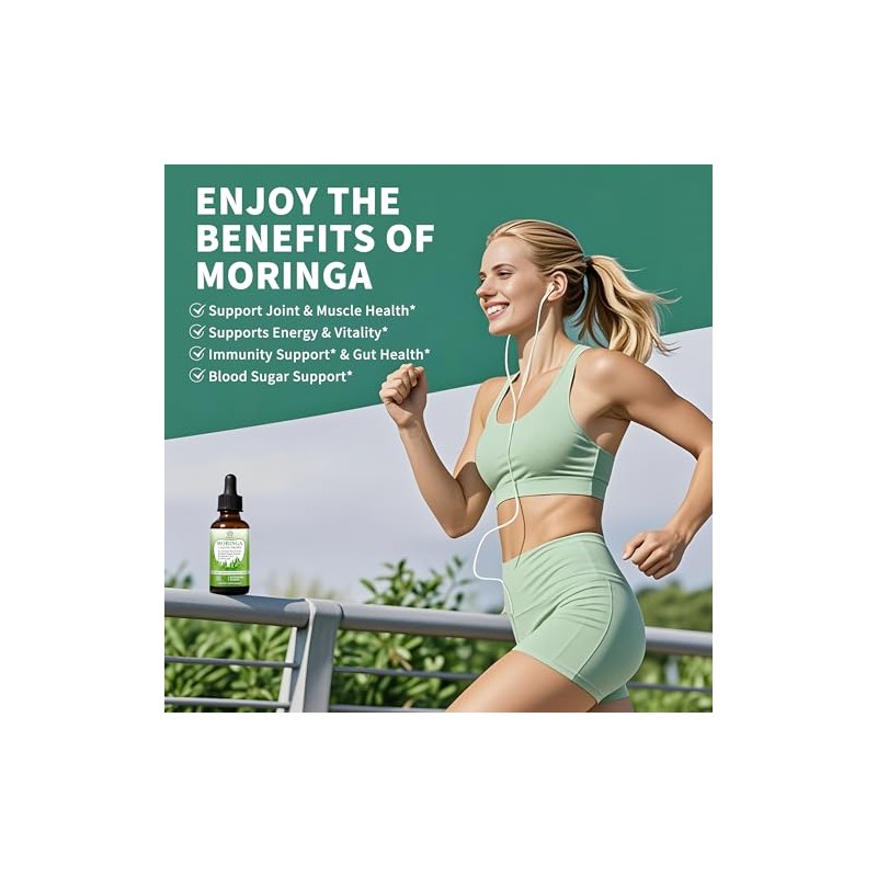 Gotas líquidas de moringa, suplementos de moringa pura con cúrcuma,