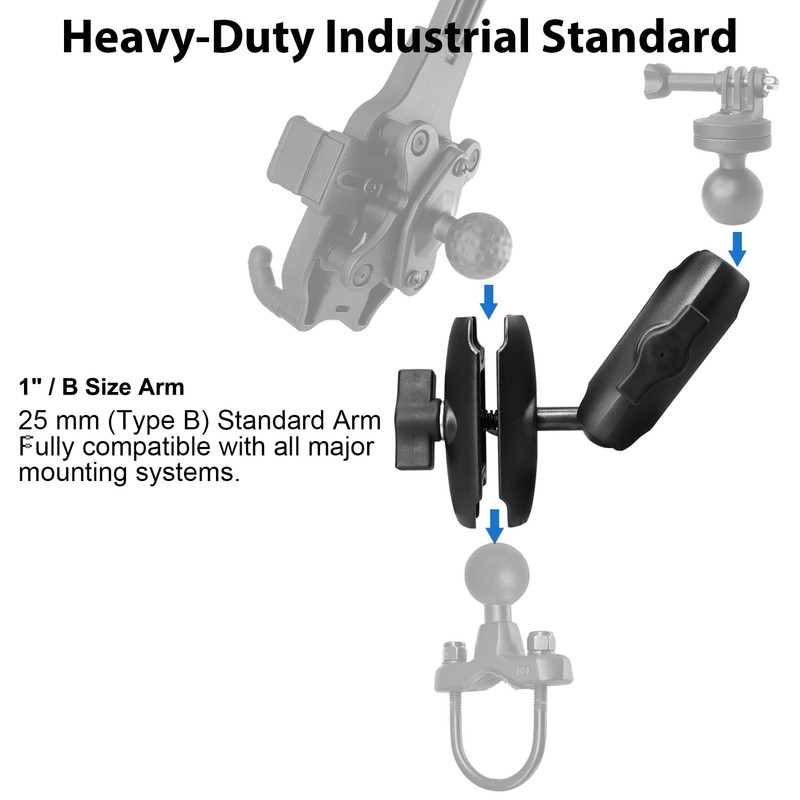 AGEofDMS Double Ball Arm with 1 Inch / 25 mm