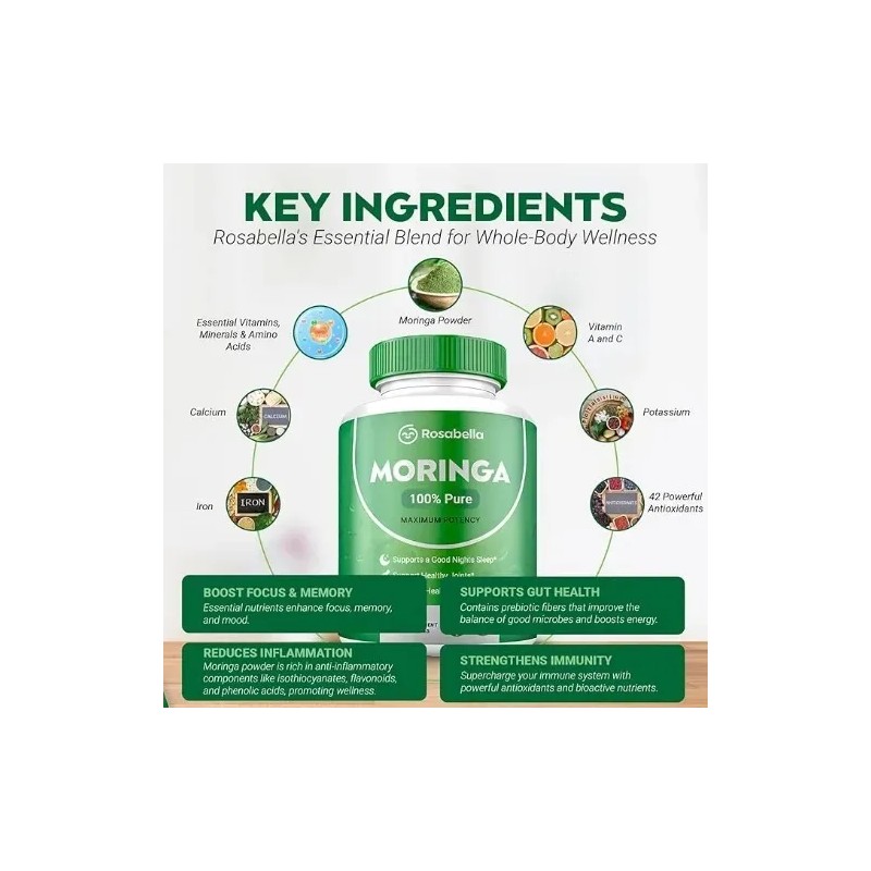 Vitavox Moringa Orgánica 100% Pura 60 Cáps Energía Bienestar