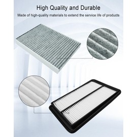 Engine Cabin Air Filter Set Fit for Nissan Rogue Hybrid Sport Qashqai 2.5L 2.0L 2014-2023 Replace 27277-4BA0A 272774BA0A CF11854 165464BA1A CA11858, Car Air Filter+Cabin Filter with Activated Carbon