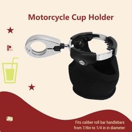 Motorcycle Cup Holder,Universal Water Bottle Drink Cup Holder with 360 Degrees Swivel Ball Mount Universal Fit for Motorcycle ATV UTV Boat Kayak