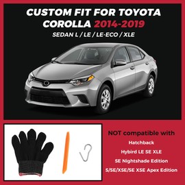 FREESOO for Toyota Corolla Seat Covers L LE XLE, LE Eco Sedan 2014 2015 2016 2017 2018 2019, Custom Fit Car Seat Covers, Leather Seat Covers for Car, Waterproof Car Seat Cover, Black Front Seats 2PCS