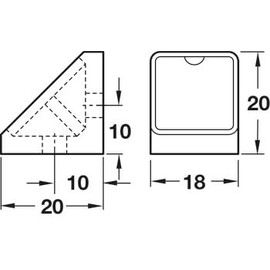 Corner Connecting Shelving Blocks Shelf Support Bracket Plastic Plinth Fixing White x20