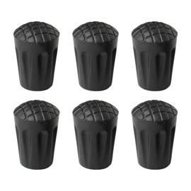 Samcos Trekking Pole, Set of 6, Stock Cap, Accessories, Replacement, Lightweight, Rubber Cap, Rubber Cap, Walking Pole, Anti-Slip, Tip Protection, Abrasion Resistant, Mountain Climbing, Hiking, Skiing, Walking, Inner Diameter 0.4 inches (11 mm), Universal Type, Rubber Cap