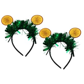 OHPHCALL 2pcs Orange Head Hoop Party Headband Set Hawaiian Cosplay Hairband Decor