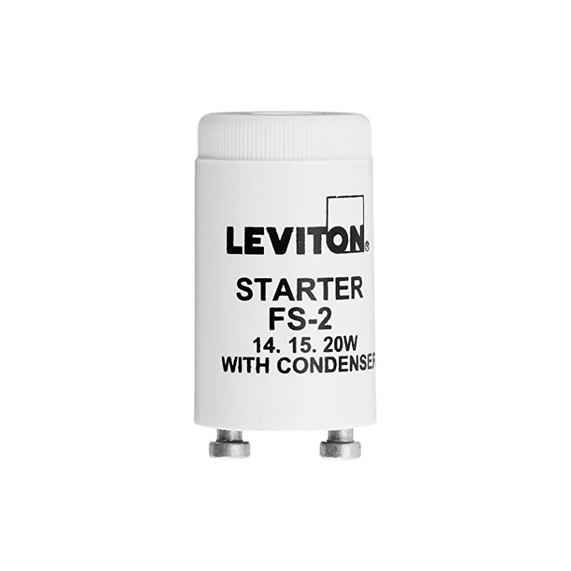 Leviton 12409 Fluorescent Lamp Starter , White (2 Pack)