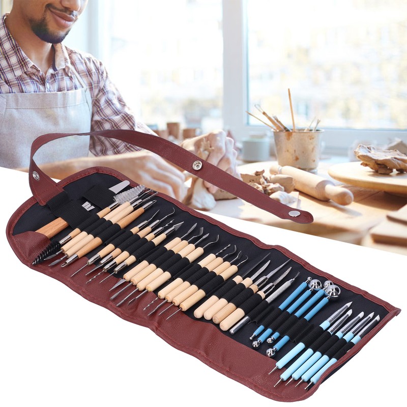 31Pcs Pottery Tools Set Soft Clay Sculpting Carving Trimming Knife
