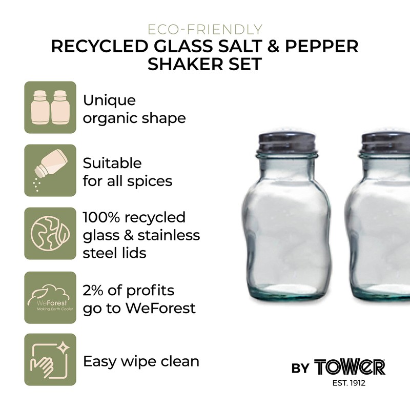 Tower NL847037 Natural Life Salt and Pepper Shaker Set Crafted