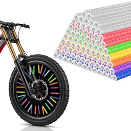 Pack of 84 Colourful Spoke Reflectors Bicycle Reflectors Bicycle 360° Visibility Spoke Reflectors Reusable Spoke Reflectors for Common Spoke Wheels
