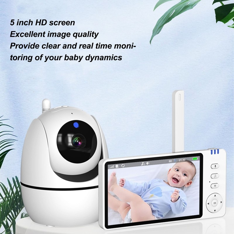 5 Inch HD Screen Baby Camera Monitor Night Vision Sound