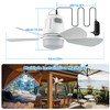 Gliztech Gazebo Fan Outdoor Hanging with Light, Patio Plug in