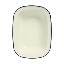 Wiltshire Enamel Oblong Pie Dish, 1 Litre Capacity, White/Blue