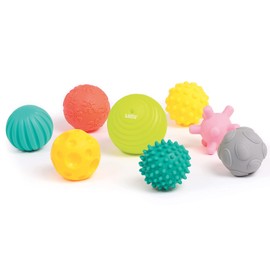 LUDI set of 8 balls for early development mixed sensory balls | various shapes and colours | soft plastic | from 6 months