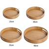 Serving Tray Bamboo Wood Color Round Tray For Water Tea