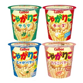 【じゃがりこ】カルビー Jagarico 4 Types Assorted, Total 12 Pieces