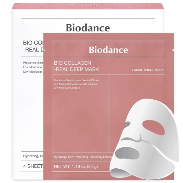 Branded BIODANCE Bio-Collagen Hydrogel Mask 4pcs – Hydrating, Firming, Pore