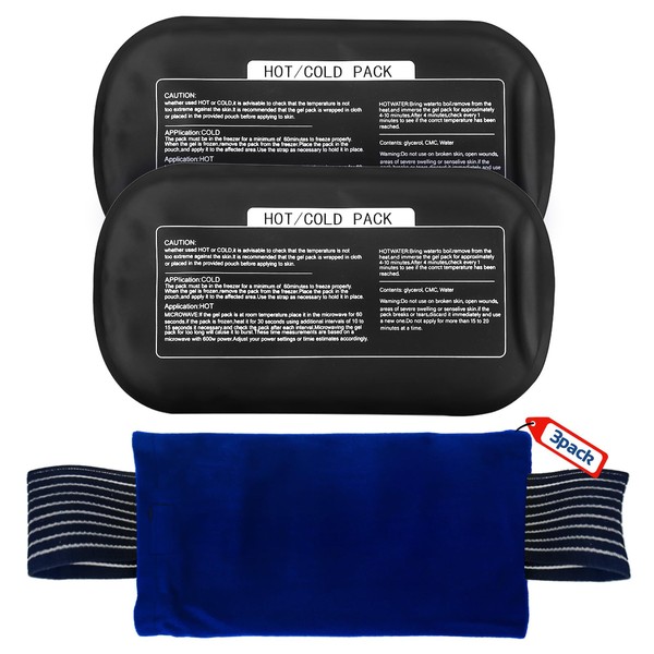 3 Pack Hot and Cold Ice Packs for Injuries Reusable,
