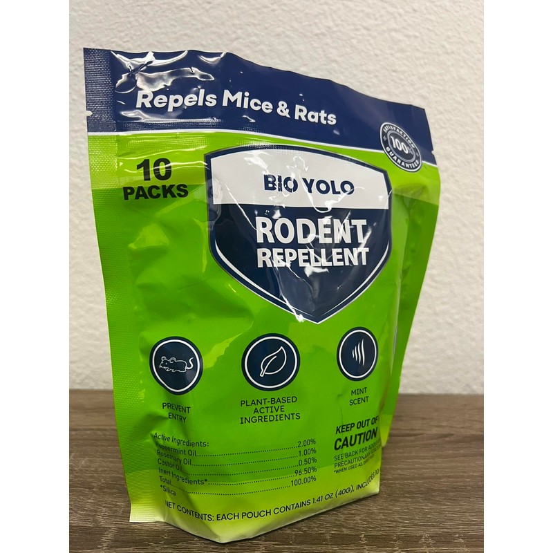 BIO YOLO Rodent Repellent Pouches – Peppermint Oil, Plant-Powered –