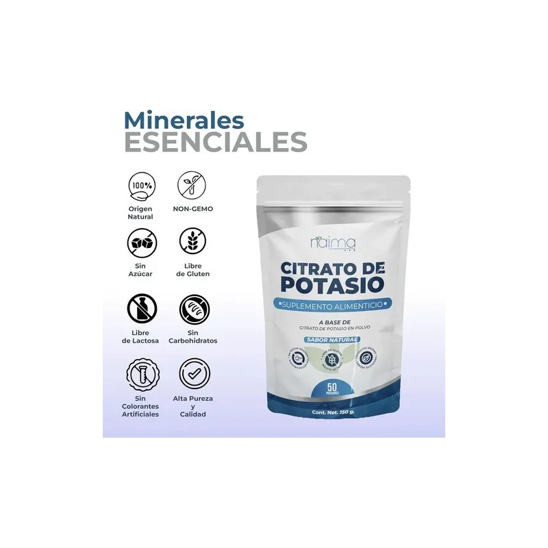 Citrato Glicinato Magnesio Naíma Suplemento Polvo Sabor 300g Vegano