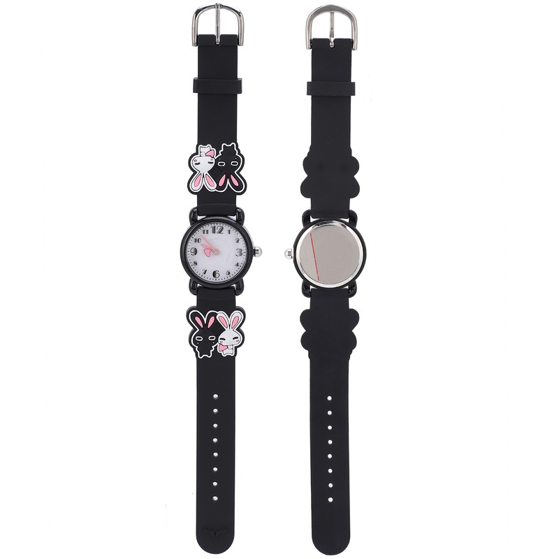 Quartz Watch Rabbit Cartoon 3ATM Waterproof Silicone Strap Lovely for