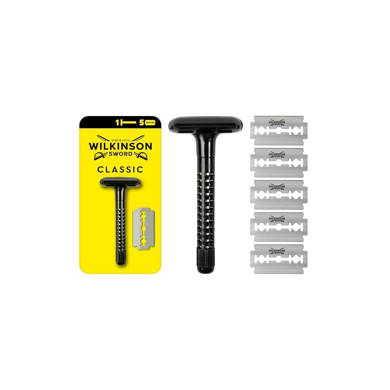 Wilkinson Sword Classic Men's Razor with 5 Razor Blades
