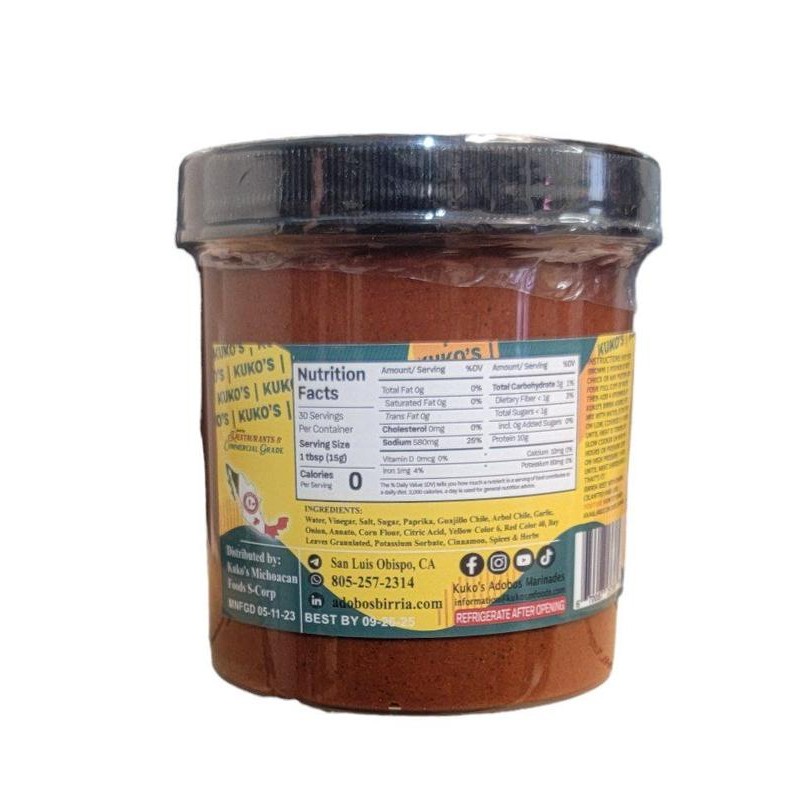 Birria Adobo 16 oz marinade Traditional Flavor, Concentrated Paste -