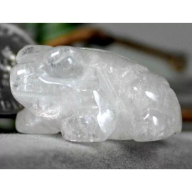 Natural Crystal Quartz Frog Carved Stone Figurine 8959