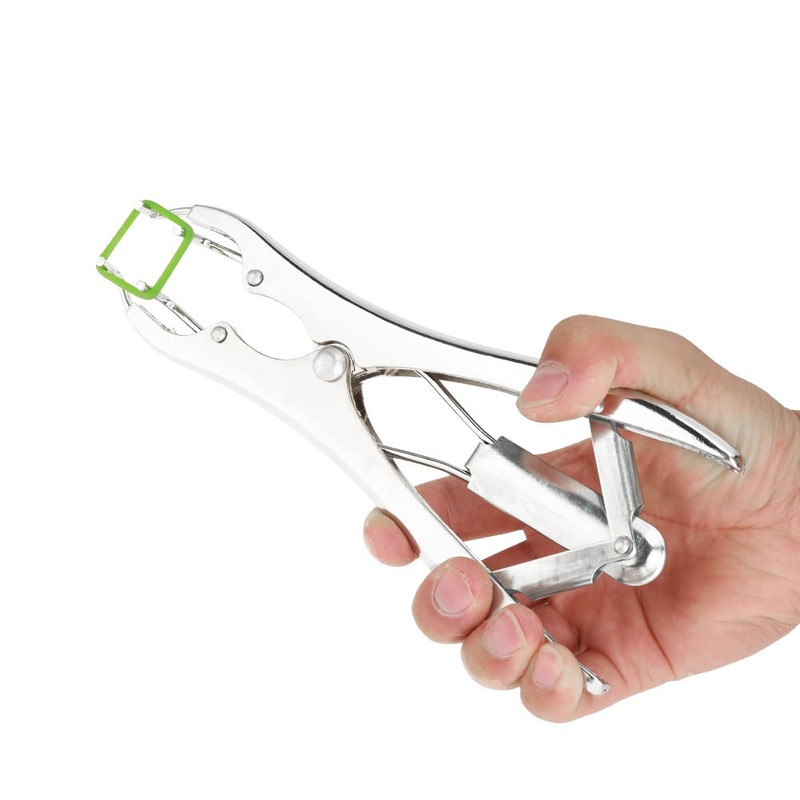 Stainless Steel Castration Pliers Clamp with 100PCS Tail Docking Rings