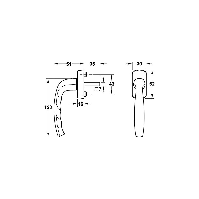 Hoppe New York 0810/US10 Window Handle Aluminium Plastic-Coated White with
