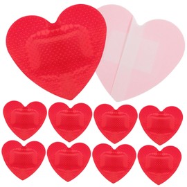 Healeved 100 Pcs Heart Shaped Breathable Woundplasts Supplies Bandages Household Hemostatic Stickers Disposable Patches Red Alien Care