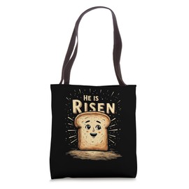 HE IS RISEN Humorous Bread Tote Bag