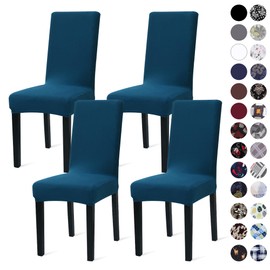 Sufdari Dining Chair Covers,Kitchen Chair Cover,Parsons Chair Slipcover,Spandex Chair Protectors for Dining Room Stretch Chairs Cover Set of 4 -Teal Blue
