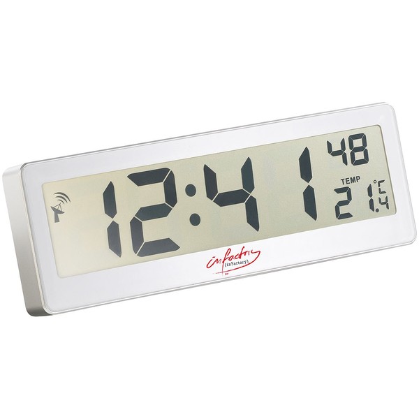 infactory Radio Clock With Large Display: Compact Radio Clock With