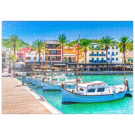 MyPuzzle Boats at the Port de Andratx Pier Mallorca, Spain - Premium 500 Piece Puzzle - MyPuzzle Special Collection by Puzzle Galaxy