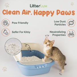 LITTERLUX Tofu Cat Litter | Ultra Absorbent, Strong Clumping & Flushable Cat Litter Having Neutralizing Properties for Odor Control | Natural, Dust-Free & Non-Tracking Litter for Cats