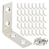 WellMade 1-1/2 " Stainless Steel L Brackets - 40 Pack