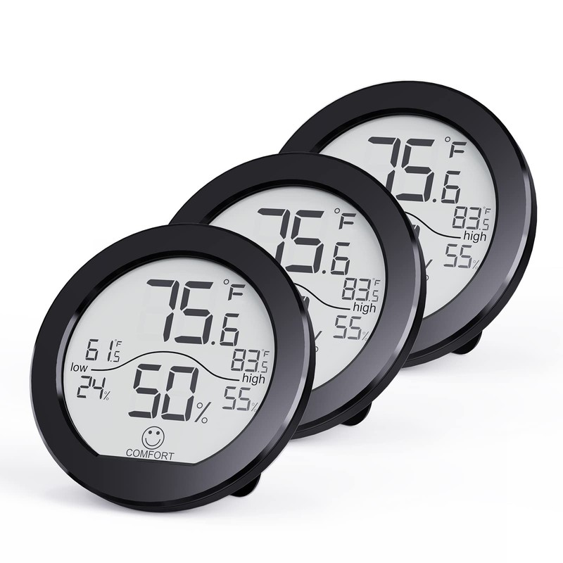 SECRUI Indoor Digital Hygrometer 3 Pack Room Thermometer and Humidity