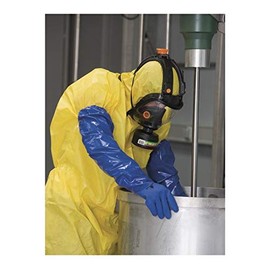 Delta Plus PETRO VE766 PVC Chemical Resistant Long Gloves with Total Length 24.4 inches (62 cm), Full Arm Coverage, High Oil and Chemical Resistance, Blue, M Size