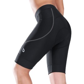 BALEAF Women's Bike Shorts 4D Padded Cycling Spinning Road Bike Pockets Wide Waistband UPF50+, 01-grey, X-Small