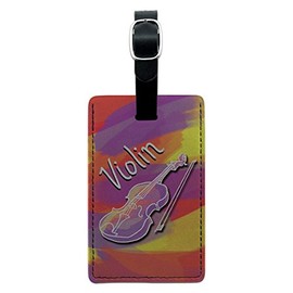 Graphics & More Violin Instrument Music Strings Band Orchestra Leather Luggage Id Tag, Black