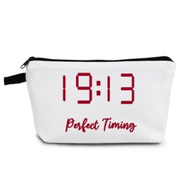 YULUENZE Sorority Presents Perfect Timing 1913 Delta DST Red Sorority Present Finer Women Makeup Bag Zipper Pouch for Women Sisters
