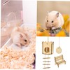 Kisangel 2pcs Wooden Hamster House Hideout Chair Assembly Pet Nest