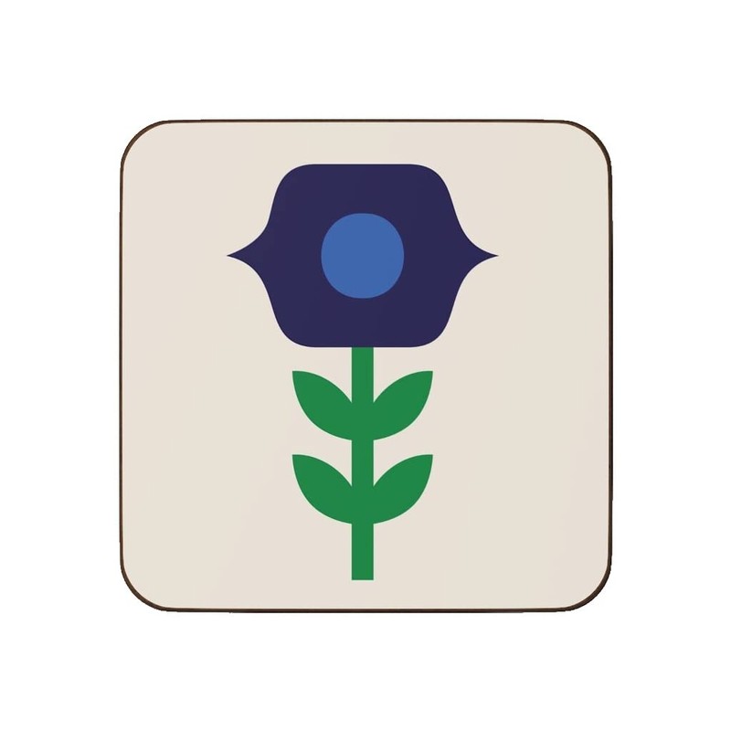 4 Coaster Set 60s 70s Retro Flowers
