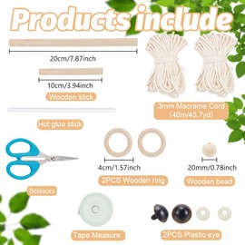 BEUNITONE Leisure Arts Macrame Kit for Beginners Owl Macrame Kit DIY Macrame Kit with Instructions Video Macrame Wall Hanging Supplies Dream Catcher Kit for Room Wall Decoration Easy to Install