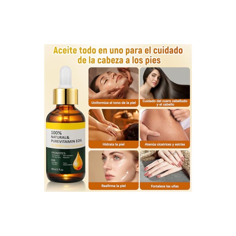 LUSCOR 2pcs Aceite De Vitamina E Para La Cara，Aceite Acondicionador