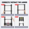 12.5FT Heavy-Duty Telescoping Ladder, 330lb Capacity Aluminum Extension Ladder with